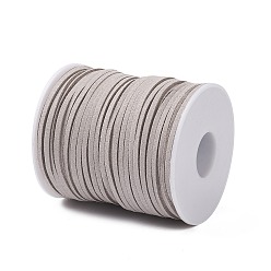 Light Grey 45M Faux Suede Cord, Faux Suede Lace, Light Grey, 2~2.5x1.5~2mm, about 50 Yards(45m)/Roll