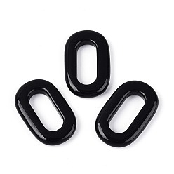 Обсидиан Натуральный черный обсидиан подвески, подвески овальные, 38.5~40x24~25.5x5.5~7 мм, внутренний диаметр: 25~25.5x10~10.5 мм