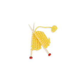 Золотистый Миниатюрные украшения для вязания из дерева, для кукольного домика, золотые, 53x12 мм