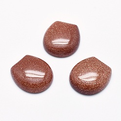 Goldstone Synthetic Goldstone Cabochons, 22x20x6~6.5mm