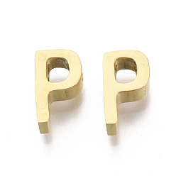 Letter P 201 Edelstahl Reize, golden, letter.p, 8x4.5x3 mm, Bohrung: 1.6 mm