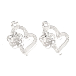 Прозрачный Прозрачные акриловые подвески ко Дню святого Валентина, подвески в виде сердца и цветов, прозрачные, 24x26x4 мм, отверстие : 2.5 мм, Около 602 шт / 500 г