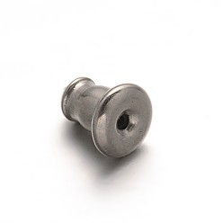 Stainless Steel Color Tarnish Resistant 304 Stainless Steel Ear Nuts, Stainless Steel Color, 6x5x3.5mm, Hole: 2.5mm