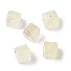 Лимонный Кварц Натуральные бусины из лимонного кварца (нагретые)., кубические, 10.5x10.5x10.5 мм, отверстие : 1 мм