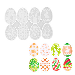 White Easter Egg Shaped Pendant Silicone Mold, Decoration Making, Resin Casting Molds, For UV Resin, Epoxy Resin Jewelry Making, White, 145x215x6mm