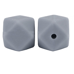 Светло-серый Восьмиугольные бусины из пищевого силикона, светло-серый, 17 мм