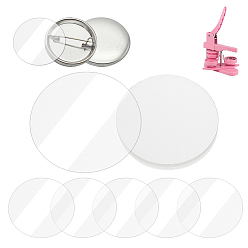 Прозрачный Прозрачная защитная пленка из ПВХ для значков, предназначенная для защиты изделий, плоско-круглые, прозрачные, 34x0.1 мм