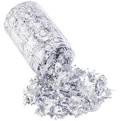 Silver 1Pc Foil Nail Art Decorations, For Nail Tips Decorations, Silver, Box: 95x57mm