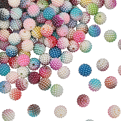 (52) Непрозрачная лаванда Имитация жемчуга акриловые, Берри бисера, комбинированные бисером, круглые, разноцветные, 14.5x15 мм, отверстие : 1.5 мм, 150 шт / комплект