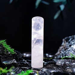 Розовый Кварц Украшения для колонн из натурального розового кварца, фигурка для украшения дома, энергетический камень рейки для исцеления, 59x14 мм