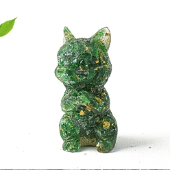Лэмпворк Статуя лисы-молитвенницы, вырезанная из драгоценных камней и смолы, украшение для дома, статуэтки фэн-шуй, 41x40x90 мм