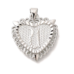 Letter U Стойки обшивки латунные подвески, без кадмия и без свинца, сердце с подвесками в виде буквы az, Буква U, 24x22x3 мм, отверстие : 5x3.5 мм