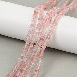 Вишневый Кварц Вишневого кварца стеклянные бусы пряди, рондель, 4.5x2 мм, отверстие : 0.8 мм, около 160~165 шт / нитка, 15.35'' (39 см)