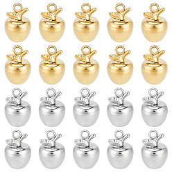 (52) Непрозрачная лаванда 20шт 2 цвета подвески из нержавеющей стали, 3d яблочные подвески, разноцветные, 11x8 мм, 10 шт / цвет