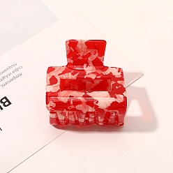 Красный Прямоугольные заколки-коготь из ацетата целлюлозы, аксессуары для волос для женщин и девочек, красные, 50x50 мм
