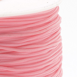 Pink Polyester Cords, Pink, 0.8mm, about 131.23~142.16 yards(120~130m)/roll