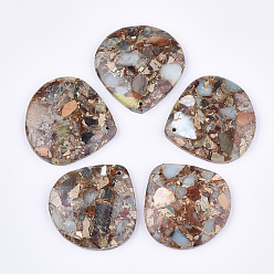 Aqua Terra Jasper Synthetic Aqua Terra Jasper Pendants, teardrop, 40.5x40.5x7mm, Hole: 1.2mm