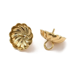 Настоящее золото 18K 304 подвески из нержавеющей стали, за половину пробурено бисера, цветок, реальный 18 k позолоченный, 8x10 мм, отверстие : 2.5 мм, штифты : 0.7 мм