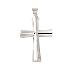 Платина Латунные подвески, без кадмия и без свинца, крестик, платина, 38x25x5 мм, отверстие : 5x4 мм