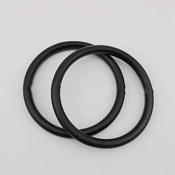 Черный Деревянная ручка сумки, кольцевидный, аксессуары для замены сумок, чёрные, 13.8x1.2 см, Внутренний диаметр: 11.4 cm