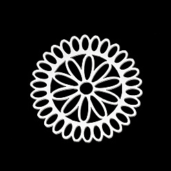 Нержавеющая Сталь Цвет Устойчивые к потускнению 201 подвески из нержавеющей стали, лазерная резка, цветок, цвет нержавеющей стали, 19.5x1 мм, отверстие : 2 мм