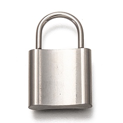 Stainless Steel Color Non-Tarnish 304 Stainless Steel Pendants, PadLock, Stainless Steel Color, 24x15x4mm, Hole: 8.5x8.5mm