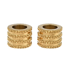 Настоящее золото 18K 201 из нержавеющей стали бусы, бусины с большим отверстием, колонка, ионное покрытие (ip), реальный 18 k позолоченный, 10.5x8 мм, отверстие : 6.5 мм