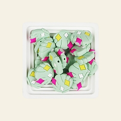 Light Green Food Grade Silicone Focal Beads, Shell, Light Green, 25x29mm