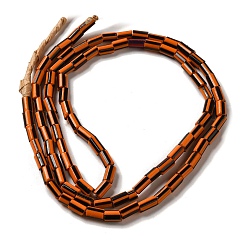 Темно-Оранжевый Непальские бусины лэмпворк ручной работы, колонка с узором в полоску, темно-оранжевый, 3.5~8x3.5~5 мм, отверстие : 1.2 мм, около 91~101 шт / нитка, 25.59~26.38'' (65~67 см)