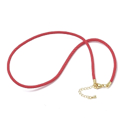 Красный 3 изготовление ожерелий из нейлонового шнура миланского плетения толщиной ☐ мм, с латунными выводами и 304 застежками из лобстера из нержавеющей стали, золотые, стойки покрытие, долговечный, красные, 17.83 дюйм (45.3 см)