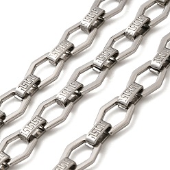 Нержавеющая Сталь Цвет 304 шестигранные звенья цепей из нержавеющей стали, несварные, с катушкой, цвет нержавеющей стали, 11x9x1 мм, 5 м / рулон