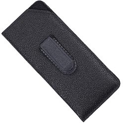 Noir Étui à lunettes rectangulaire en cuir PU, pochette de protection pour lunettes de soleil, noir, 163x72.5x6mm