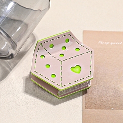 Розово-Коричневый Заколки-когти с уксусной кислотой, игральная кость, шестиугольные аксессуары для волос для женщин и девочек, розово-коричневый, 66x54 мм