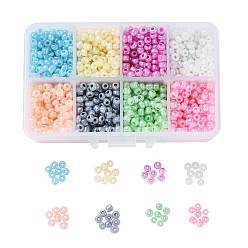 Mixed Color 1 Box 6/0 Glass Seed Beads Ceylon Round  Loose Spacer Beads, Mixed Color, 4mm, Hole: 1mm, about 1900pcs/box