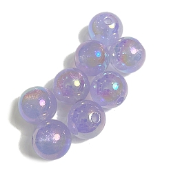 Лиловый 10 шт. светящиеся непрозрачные акриловые бусины, светится в темноте, круглые, сирень, 12 мм