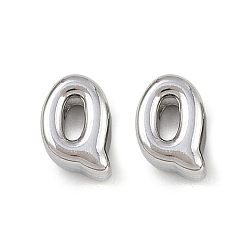 Letter Q 304 прелести нержавеющей стали, буквы, Буква Q, 7.5x5.5x3.5 мм, отверстие : 1.8 мм