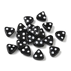 Черный Бусины лэмпворк , неровный треугольник, чёрные, 12.5~14.5x14~14.5x7~8.5 мм, отверстие : 1.6~1.8 мм