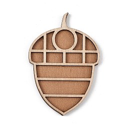 Acorn Миниатюрные деревянные подносы для демонстрации ювелирных изделий, многосекционные органайзеры для камней, минералы кристаллы, безделушка, песчаный коричневый, желудь, 7.85x5.4x0.6 см