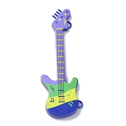 Medium Slate Blue Creative Plastic Guitar, Musical Instrument DIY Parts, for Dollhouse Accessories Pretending Prop Decorations, Medium Slate Blue, 112x39x6mm, Hole: 2.3x4.5mm