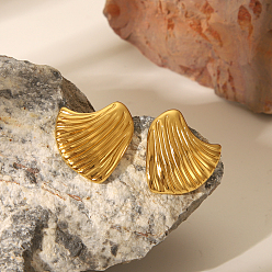 Другие Серьги-гвоздики из нержавеющей стали с геометрической текстурой и неровной формой, золотые, 304 мм