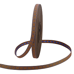 Оранжевый 25 ярдов плоской полиэстеровой ленты с ромбами в этническом стиле, для пошива одежды, оранжевые, 3/8 дюйм (9 мм)