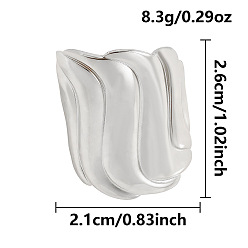 Shell Shape Морские животные 304 открытые кольца манжеты из нержавеющей стали, цвет нержавеющей стали, формы раковины, 26 мм, внутренний диаметр: 21 мм