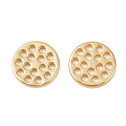 Настоящее золото 18K Латунные дисковые многожильные звенья, долговечный, без никеля , реальный 18 k позолоченный, 8x1 мм, отверстие : 1 мм