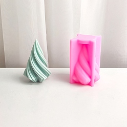 Ярко-Розовый Витая конусная свеча пищевая силиконовая форма, для изготовления ароматических свечей, ярко-розовый, 92x64x67 мм, внутренний диаметр: 60x90 мм