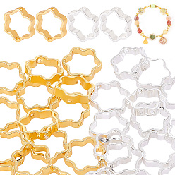 (52) Непрозрачная лаванда 40шт 2 цвета стойка покрытие латунные бусины рамки, долговечный, цветок, разноцветные, 13x2.9x0.8 мм, отверстие : 0.9~1 мм, 20 шт / цвет