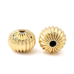 Rondelle Латунная гофрированная бисера, долговечный, без кадмия и без свинца, стойки покрытие, реальный 18 k позолоченный, рондель, 13.5x10.5 мм, отверстие : 3 мм