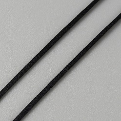 Black Braided Nylon Thread, Rattail Satin Cord for Chinese Knot Making, Black, 0.7mm