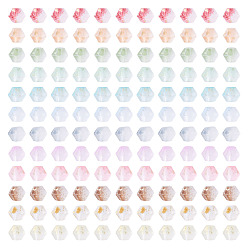 (52) Непрозрачная лаванда 1200шт 12цвета матовые стеклянные бусины, двухконусные, золотой фольгой, граненые, разноцветные, 4.5x3.5 мм, отверстие : 1 мм, 100 шт / цвет