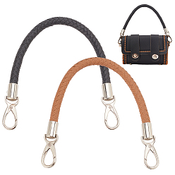 Платина 2 шт. 2 цвета плетеные ремни для сумок из искусственной кожи, с застежкой из сплава, платина, 40.8x1.3 см, 1 шт / цвет