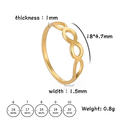 Золотой Простые ленточные кольца из нержавеющей стали, золотые, 4.7 мм